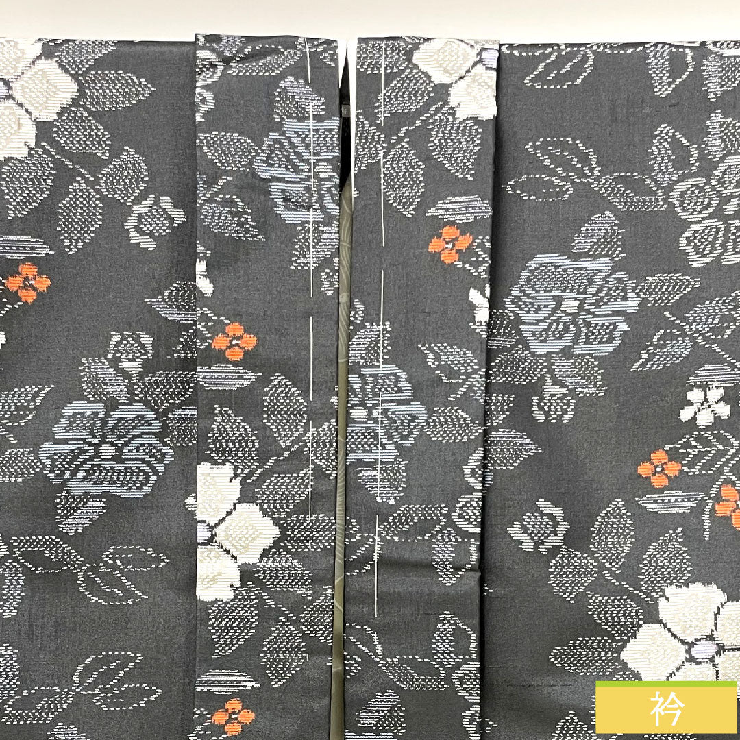 Haori, pure silk, length 83cm, sleeve length 65.5cm, Murayama Oshima, floral pattern, basting thread included, unused, S rank, lined, black, 1117001142910