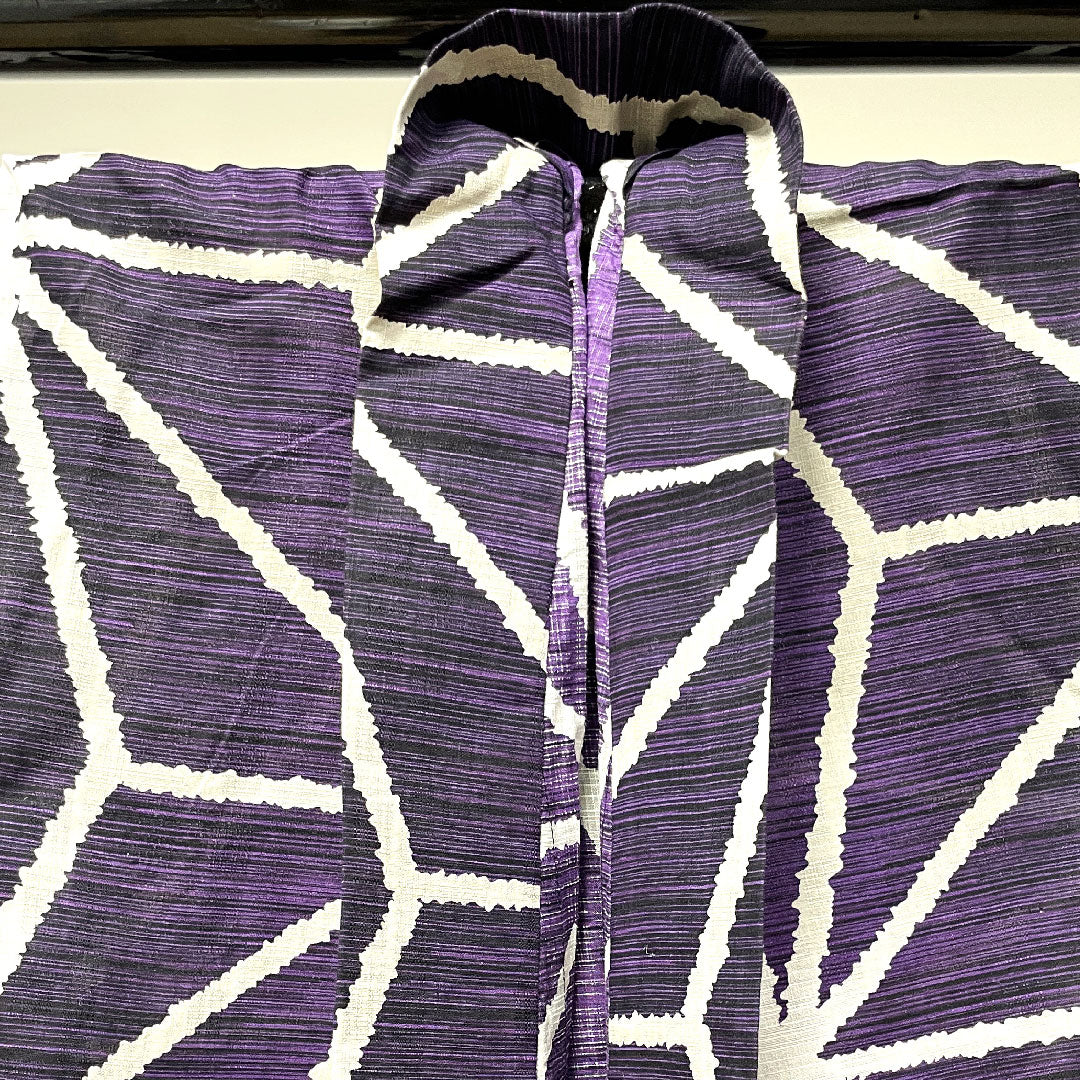 Yukata Asanoha Cotton S Rank Single Layer Length 162.5cm Sleeve Length 69.5cm Purple 1118003942420