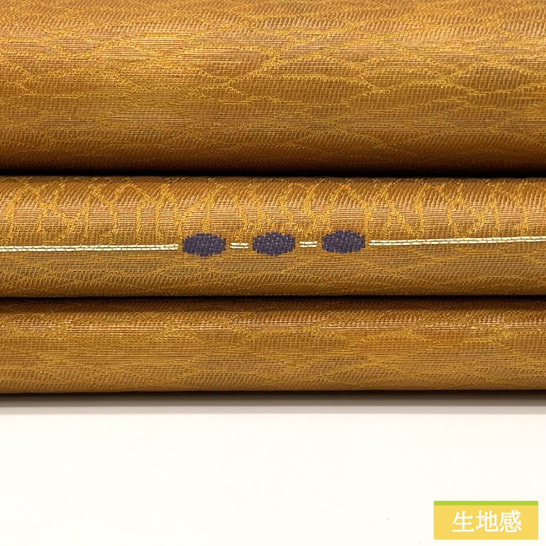 (京袋帯)名古屋帯 正絹 Aランク 狐色(きつねいろ) 京袋帯 抽象柄 帯丈370cm 六通 セミフォーマル 茶系 1124011363314 開き仕立て