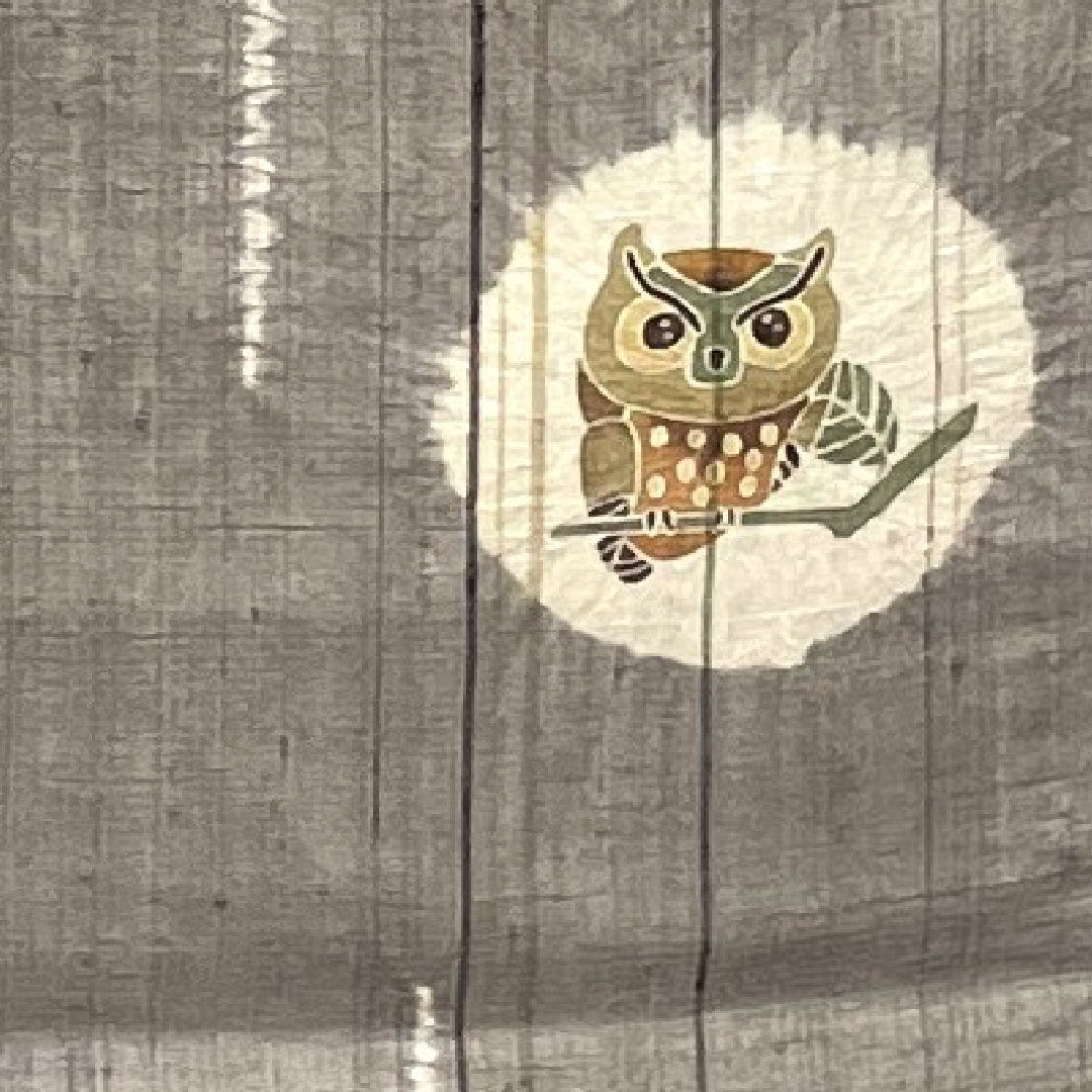 Tsumugi, Length 166cm, Sleeve length 67cm, Gray, Shibori, Owl, Pure silk, S rank, Awase, Gray, 1116002022522