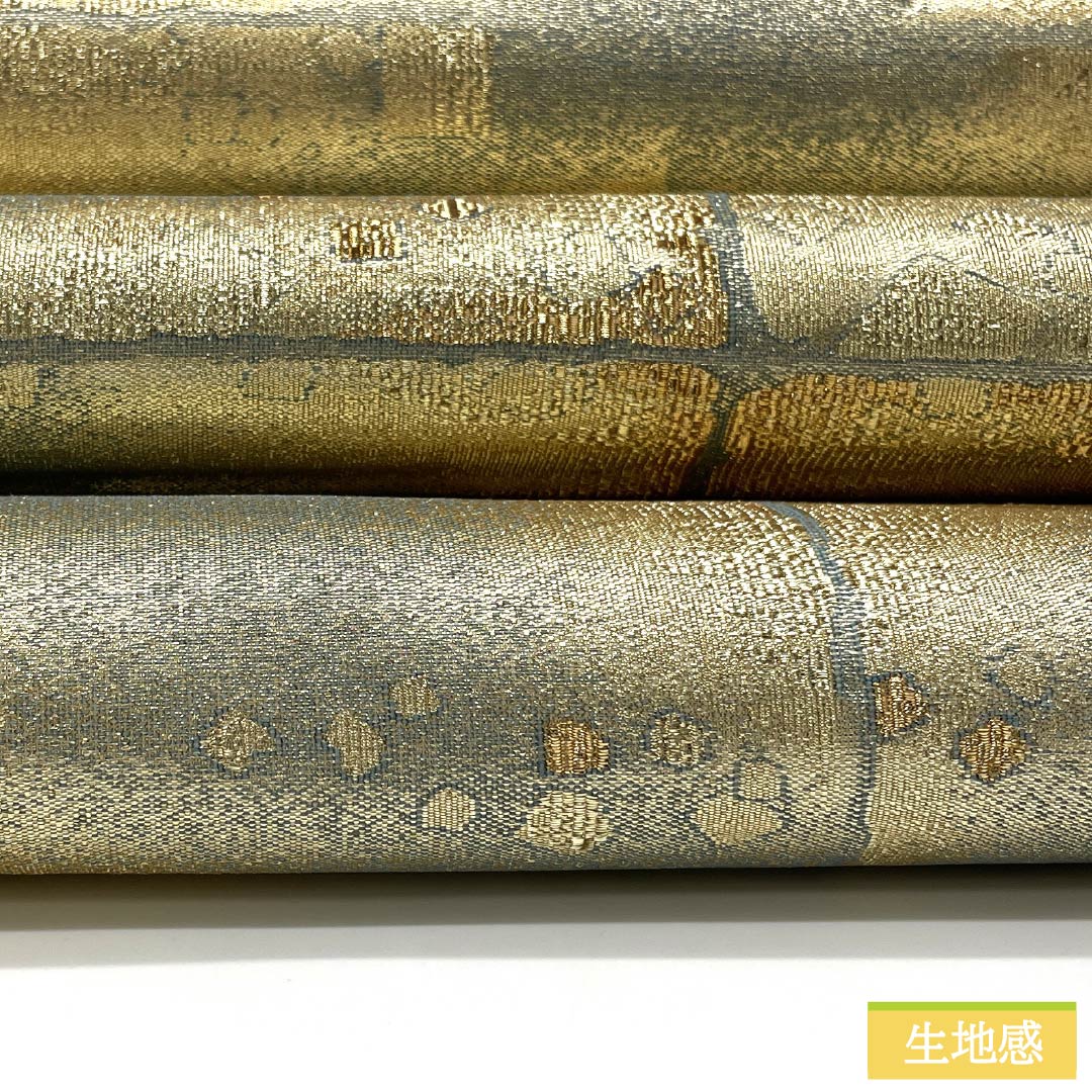 Fukuro Obi (Sash) - Pure Silk, Light Blue (Mizuasagiiro) - For Tomesode (Formal Kimono) - Abstract Pattern - Square - Obi Length: 440cm - S Rank - Six-way - Formal - Light Blue - 1123013472324