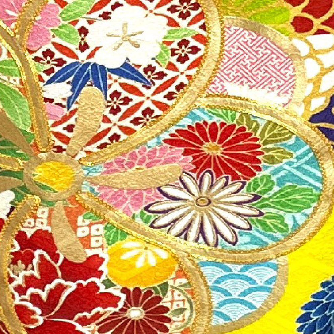振袖 身丈171.5cm 裄丈68cm 袷 菊 市松 正絹 Sランク グラデ 1113000932699