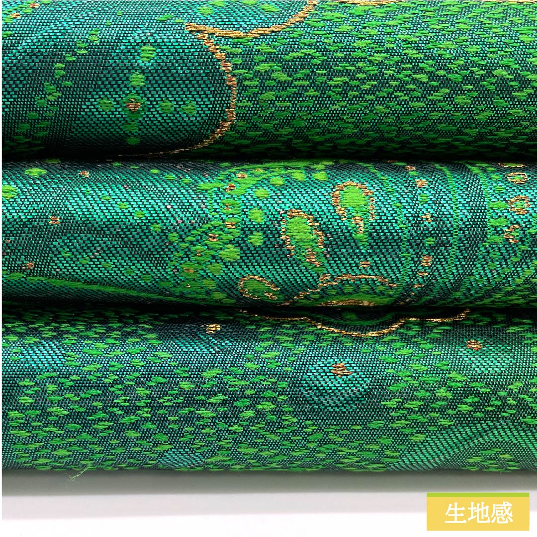Fukuro Obi, pure silk, turquoise, butterfly, abstract flower, obi length 436cm, S rank, six-way, formal, green, 1123011942319