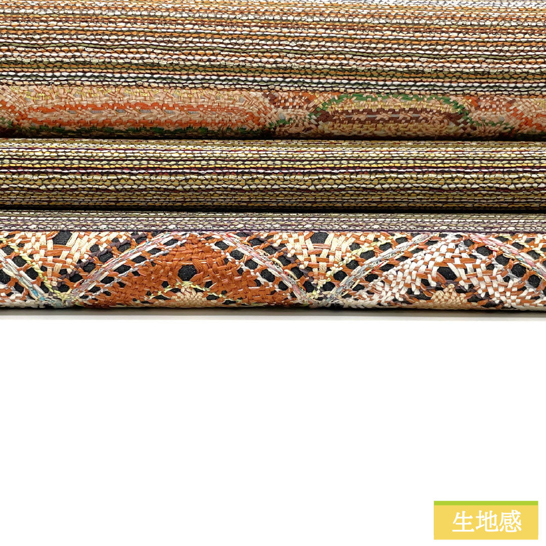 Fukuro Obi (sash), pure silk, A-rank, horizontal stripes, Nishijin-ori weave, length 468cm, six-fold, casual, gradient pattern, product number 1123016433499