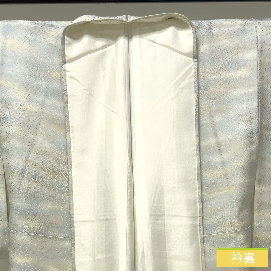 色無地 正絹 身丈159.5cm 裄丈64.5cm ぼかし染 一つ紋 沢瀉 袷 Sランク グラデーション系 1114001332399