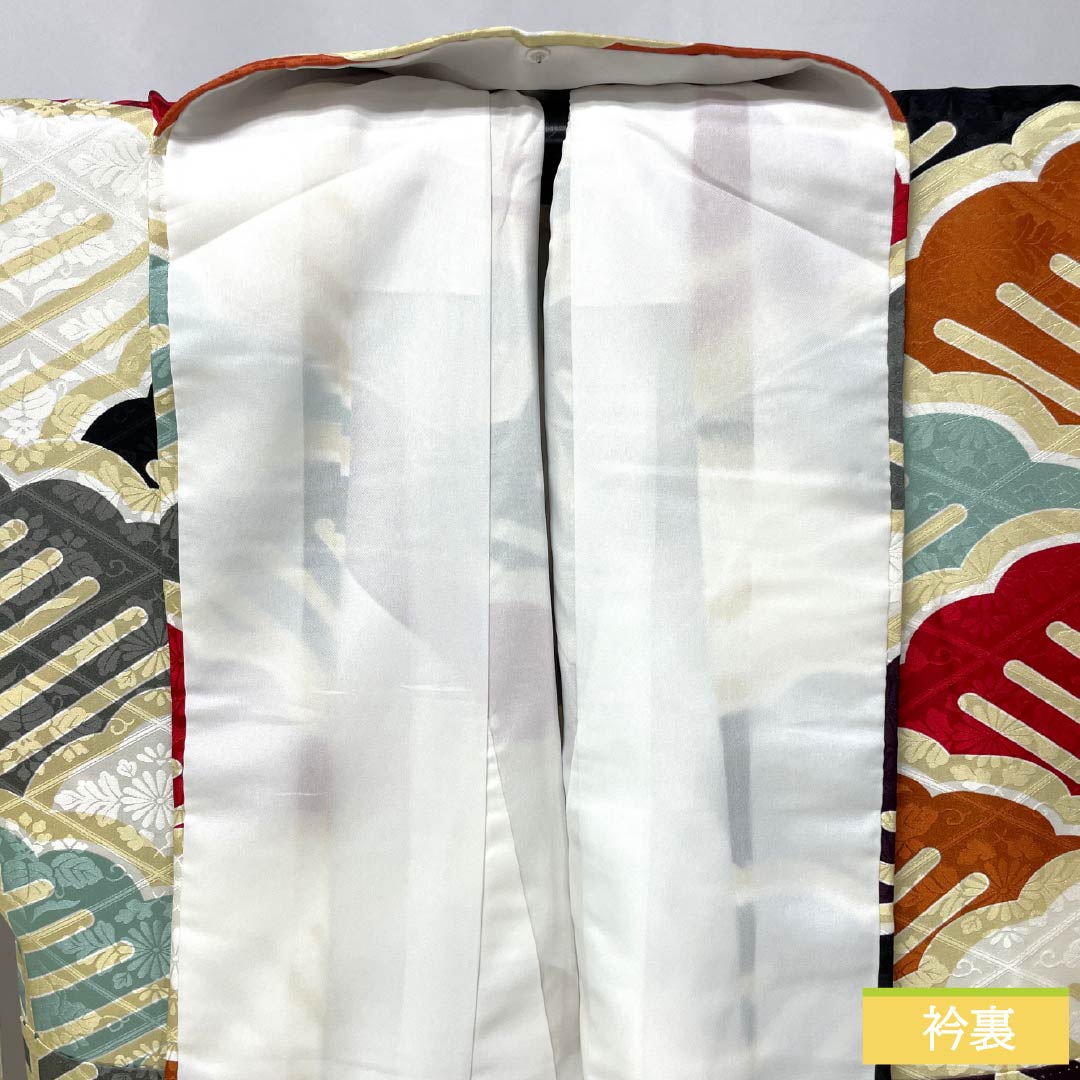 Furisode Kimono (Sleeve Kimono) - Pure Silk, S-Rank, Length 171.5cm, Sleeve Length 68cm, Lined, Pine Pattern, Rinz (Rinzu) Fabric, Diamond Guard Processing, Gradient Pattern, Product Number: 1113002192699