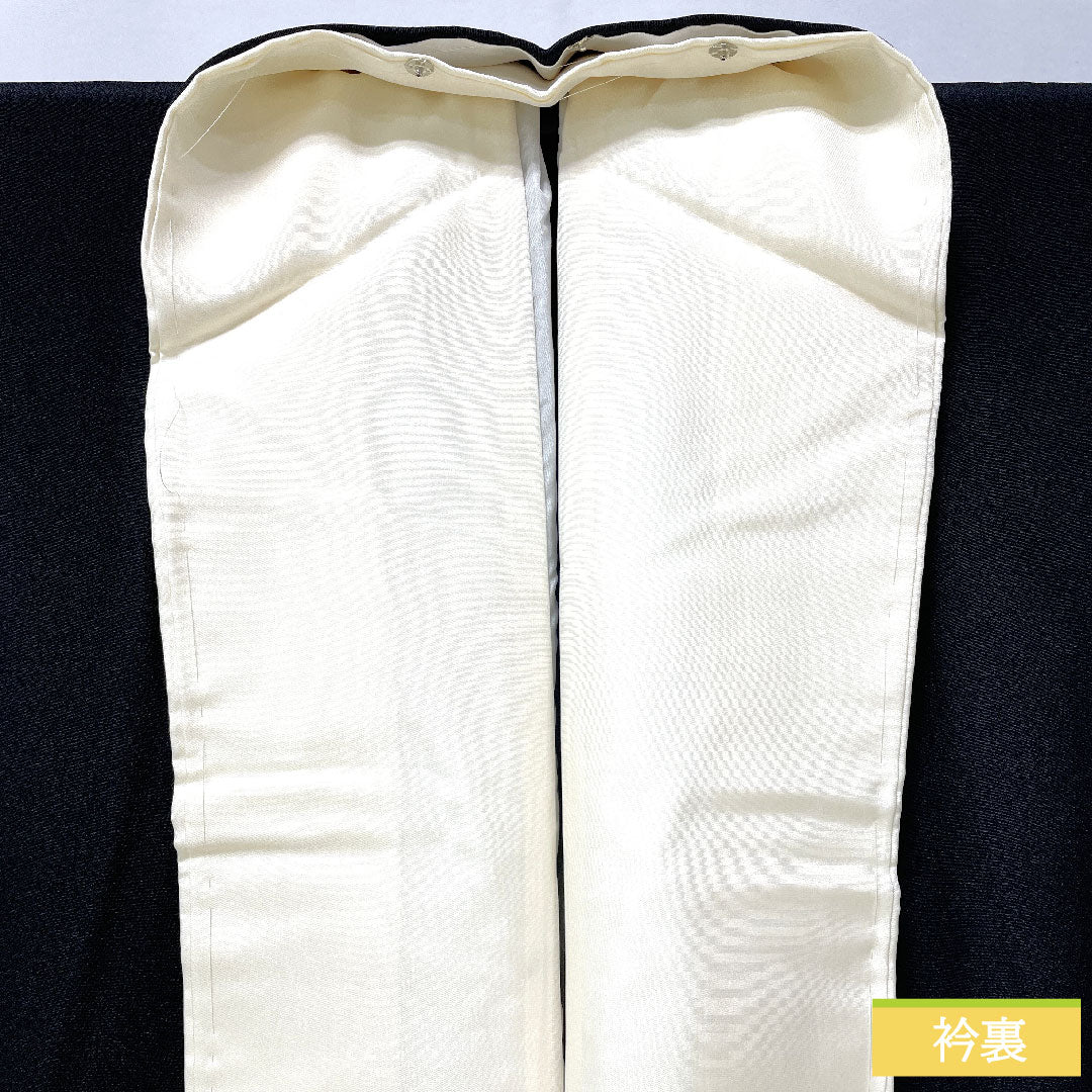 黒留袖 正絹 身丈154cm 裄丈61.5cm 袷 京友禅 松竹梅 几帳 五つ紋 丸に蔦 Aランク 黒系 1111001653210