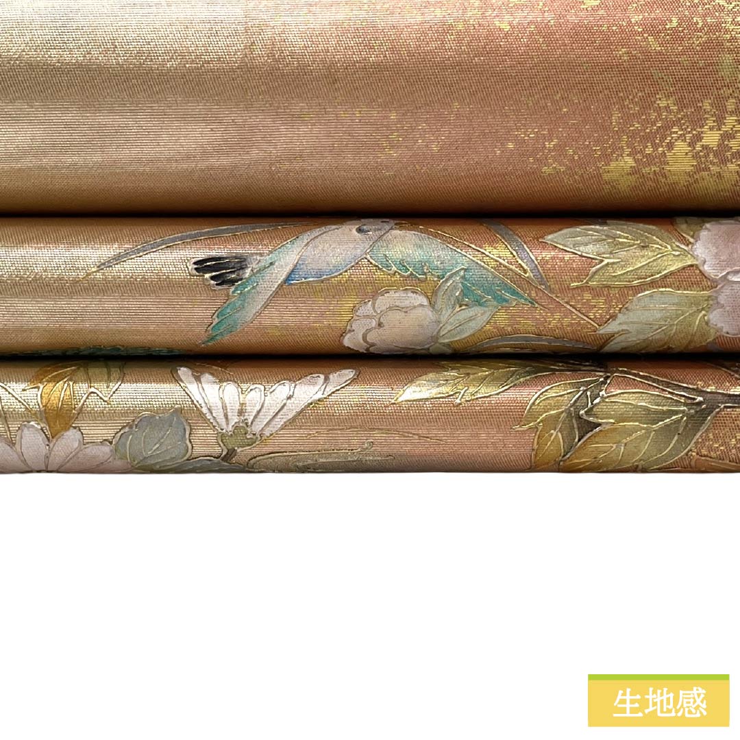 袋帯 正絹 Sランク 螺鈿 金彩加工 陶漆箔 慶長柄 遠州茶色(えんしゅうちゃいろ) 帯丈432cm ポイント柄 フォーマル グラデーション系 1123017782399