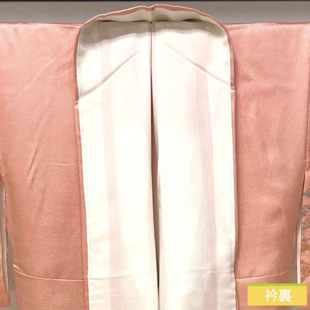 訪問着 正絹 袷 身丈161.5cm 裄丈64.5cm 浅紅色(あさべにいろ) 辻ヶ花 しつけ糸付き Sランク ピンク系 1112004462413