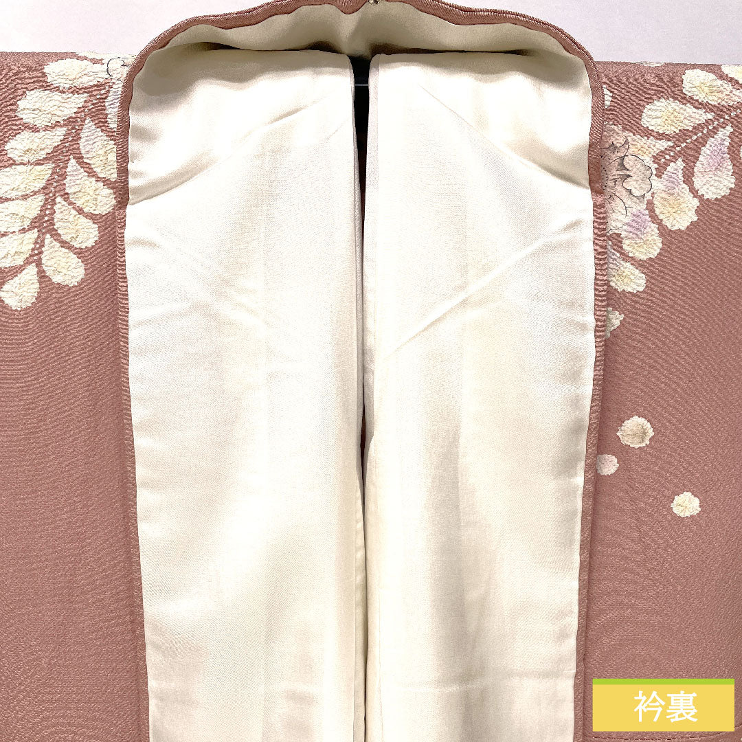 Homongi, pure silk, lined, length 157.5cm, sleeve length 66.5cm, crimson grey, Tsujigahana, made by Kiriya Suizan Kobo, A rank, purple, 1112005813320