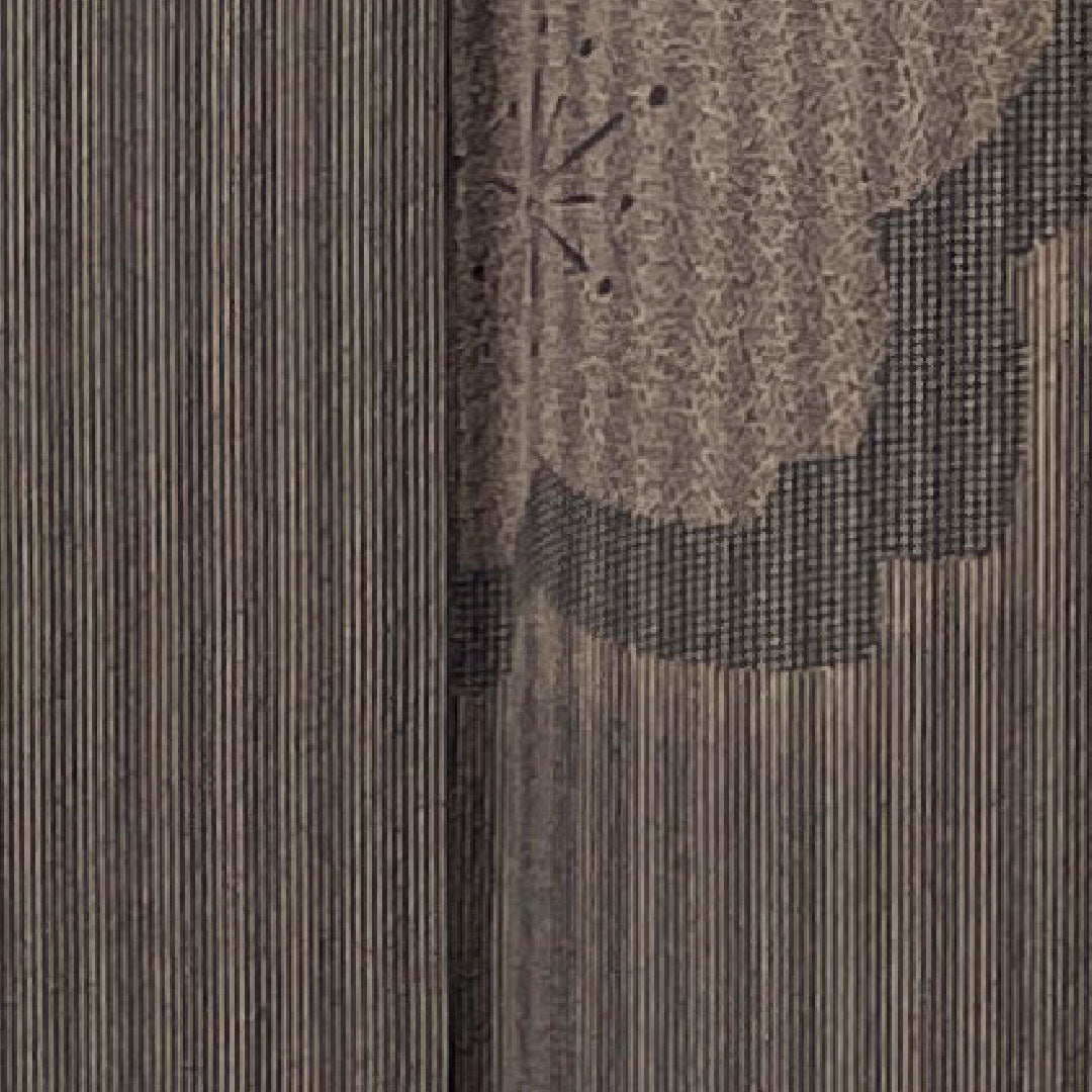 小紋 身丈154.5cm 裄丈62.5cm 袷 高田勝謹製 紅消鼠色 型染 桜 正絹 Sランク 茶系 1115002752214