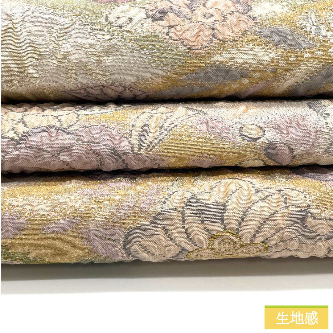 袋帯 正絹 胡粉色(ごふんいろ) 辻ヶ花 帯丈444cm Sランク 六通 フォーマル クリーム系 1123012122315