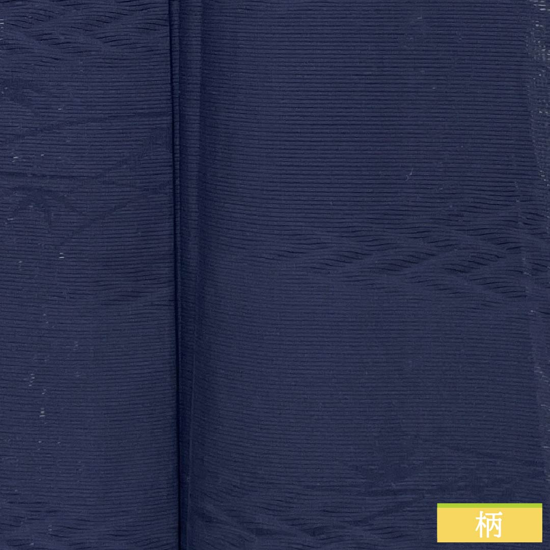 Summer Item Silk Iromuji A-Rank Length 159cm Sleeve Length 68cm Deep Navy Color (Noukon-iro) Waves, Dew Grass, Bamboo Leaves, Ro, Navy Type 1132003773318