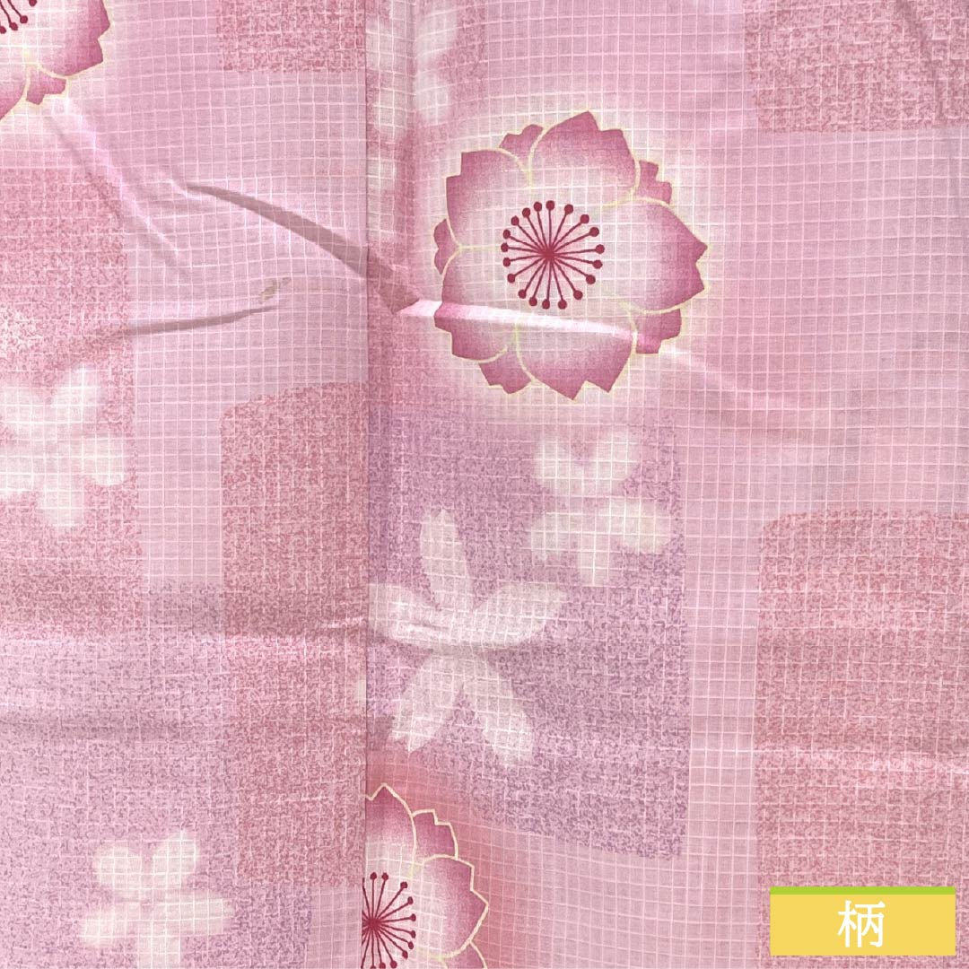 浴衣 木綿 身丈159cm 裄丈65.5cm Bランク 単衣 ピンク系 唐棣色(にわうめいろ) 八重桜 1118006074313