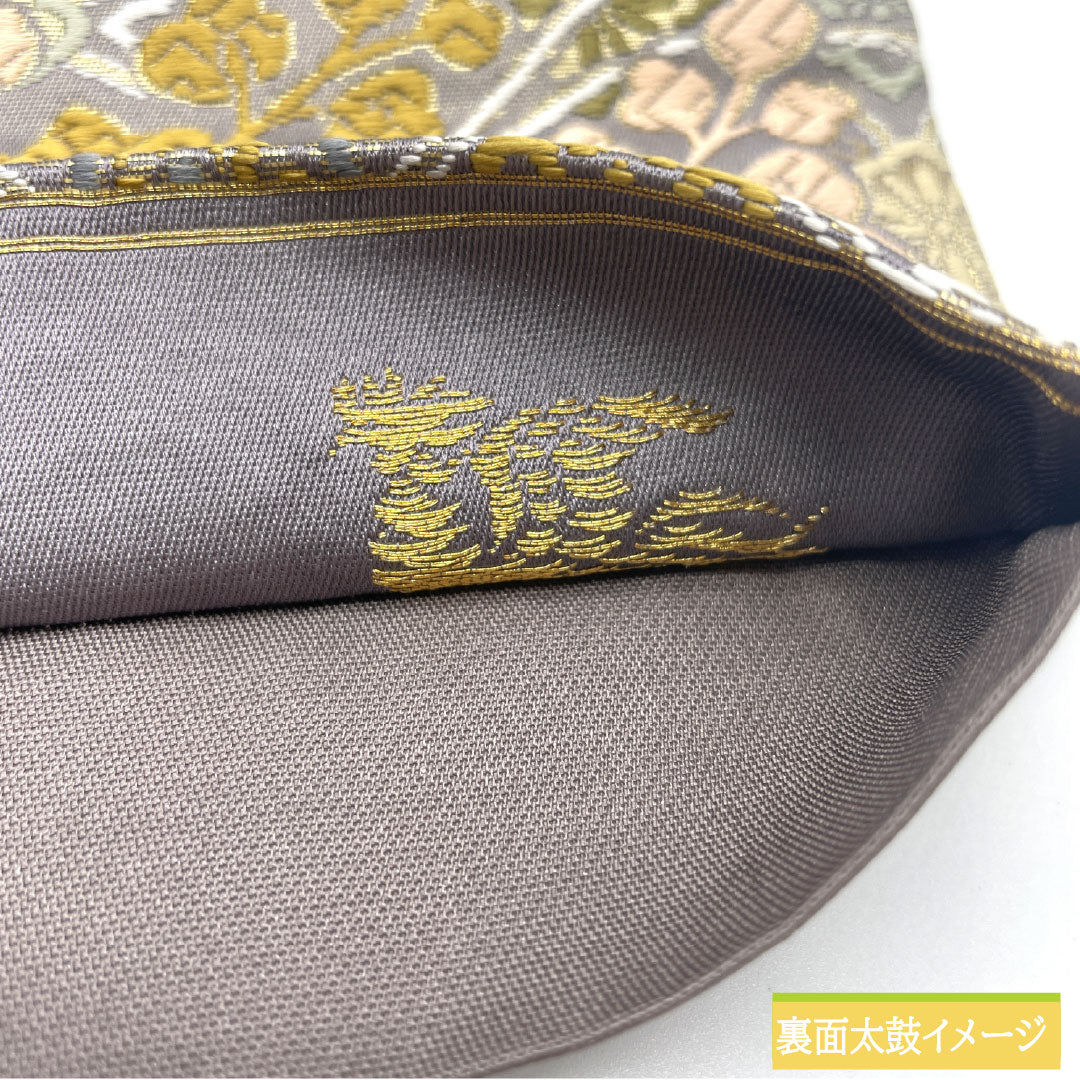 袋帯 正絹 Aランク 薄墨色(うすずみいろ) 唐織 鳳凰 観世錦 スーパー鈴ガード 帯丈434cm 六通 セミフォーマル グレー系 1123016453322