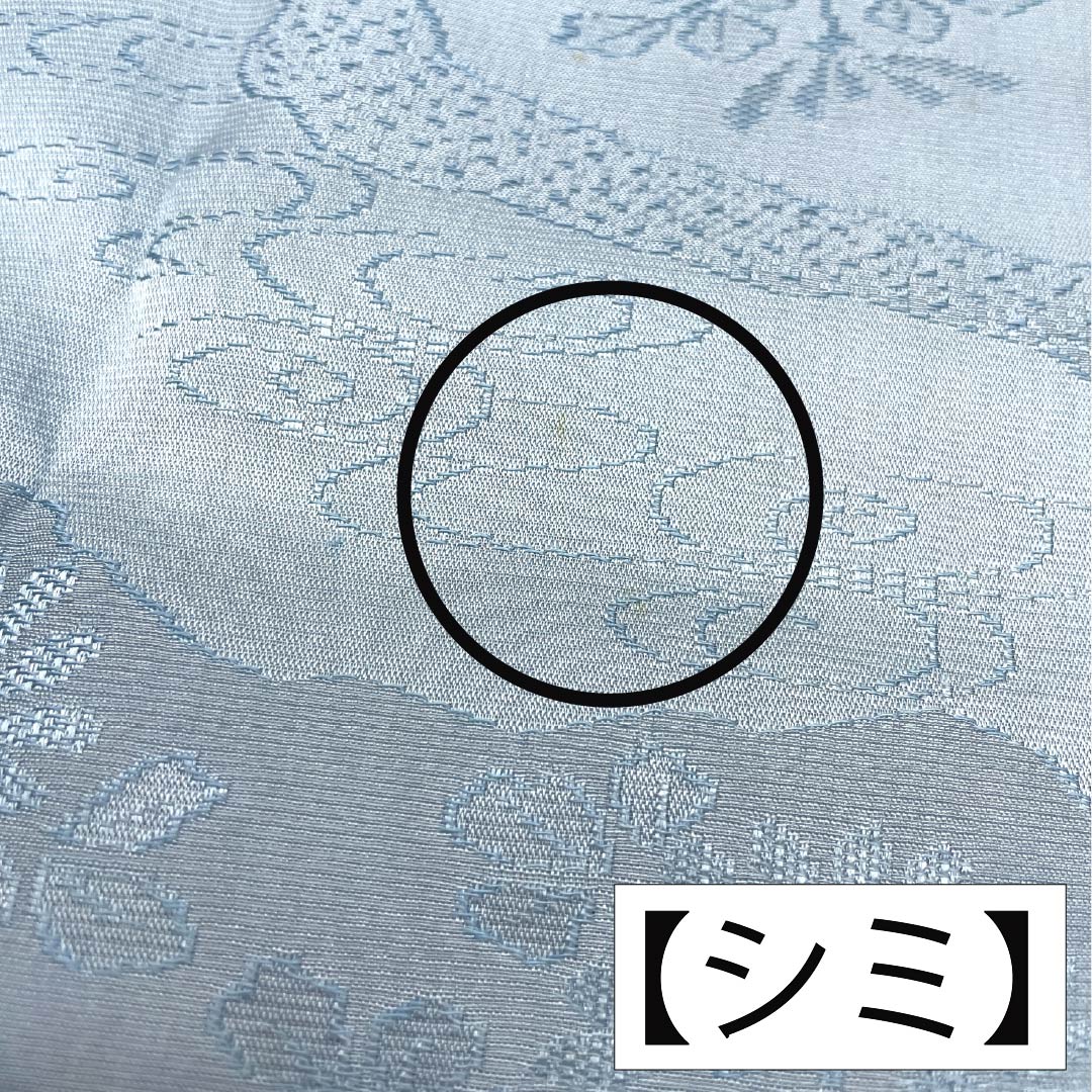 帯揚げ 正絹 Bランク セミフォーマル 熨斗目花色(のしめはないろ) 道長取り 短冊 藤 長さ約185cm 幅約29.5cm 青系 1136004594917