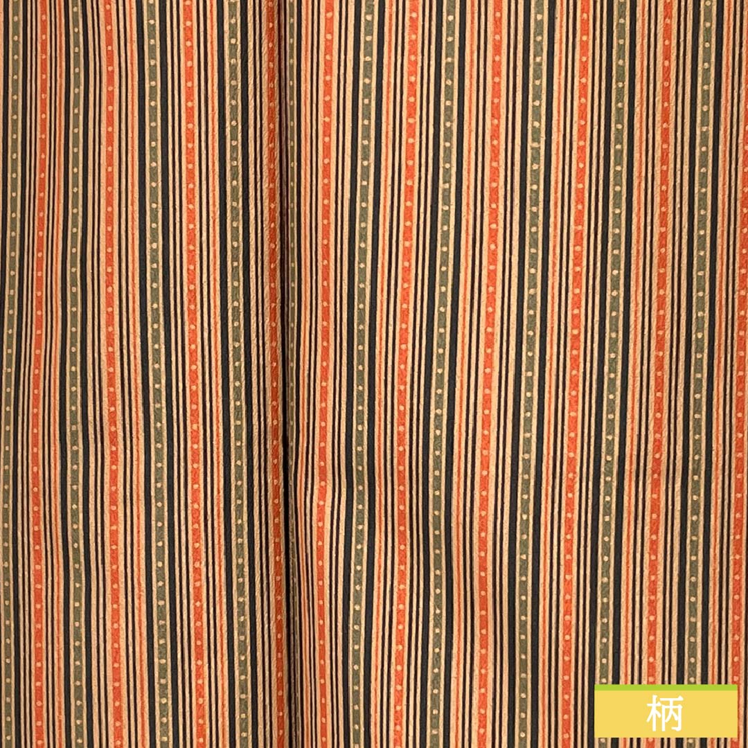 Small pattern, polyester, length 162.5cm, sleeve length 65.5cm, lined, striped, washable kimono, S rank, beige, 1115005502425