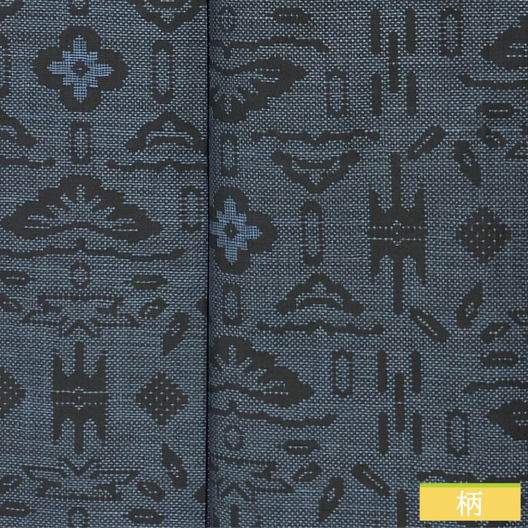 紬 正絹 Sランク 身丈156.5cm 裄丈62.5cm 裏色(うらいろ) 大島紬 7マルキ 抽象模様 袷 紺系 1116005292318