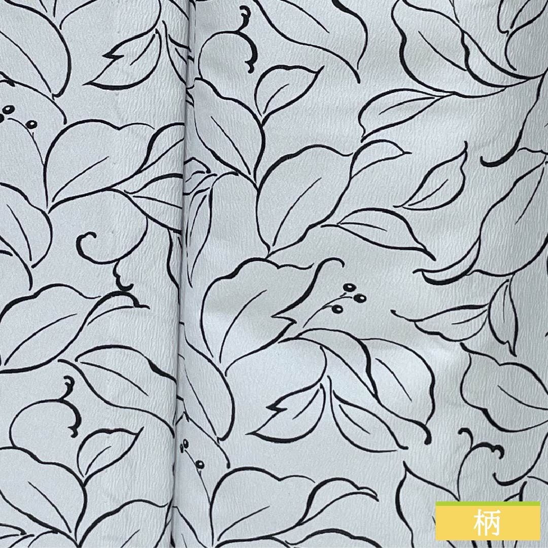 Small-patterned polyester kimono, S-rank, length 162cm, sleeve length 65cm, single-layer, fish-belly white (gyo tohakuiro) pattern, floral pattern, washable, gray, 1115006932422