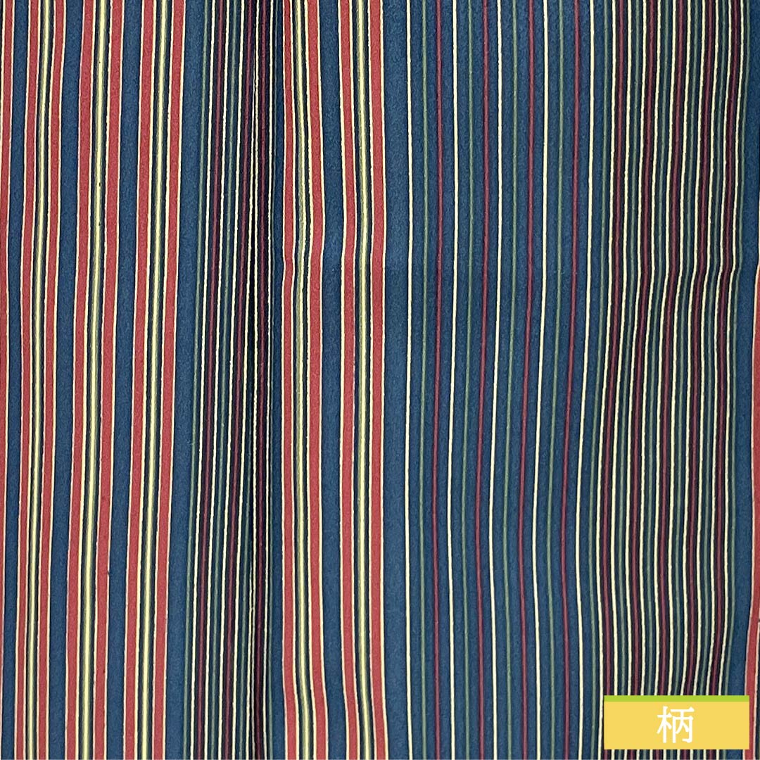 Small-pattern kimono, polyester, S rank, length 162cm, sleeve-to-sleeve 65.5cm, unlined, Berlin blue, stencil-dyed, striped, washable kimono, navy系, 1115007822418