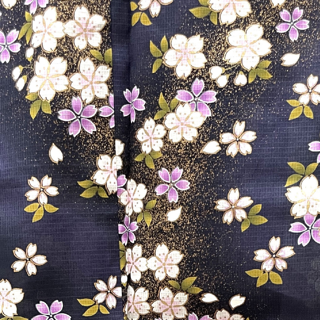 Yukata, brown, cherry blossom, cotton, S rank, single layer, length 167cm, sleeve length 67cm, purple, 1118003552520