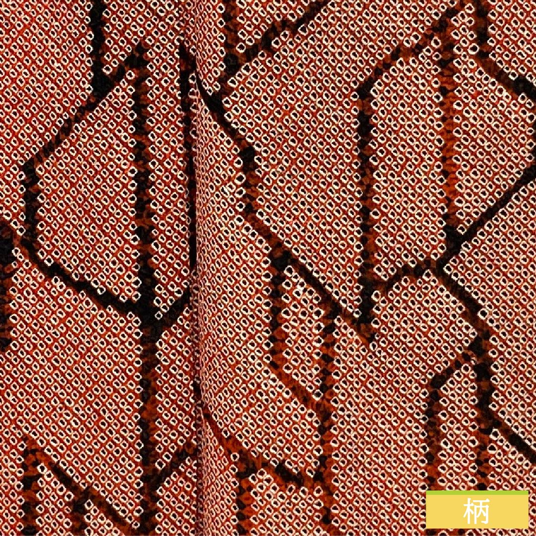 Komon (small pattern) silk, A-rank, length 156cm, sleeve length 63cm, lined, red, tie-dyed, geometric pattern, red-based, product number 1115006483312