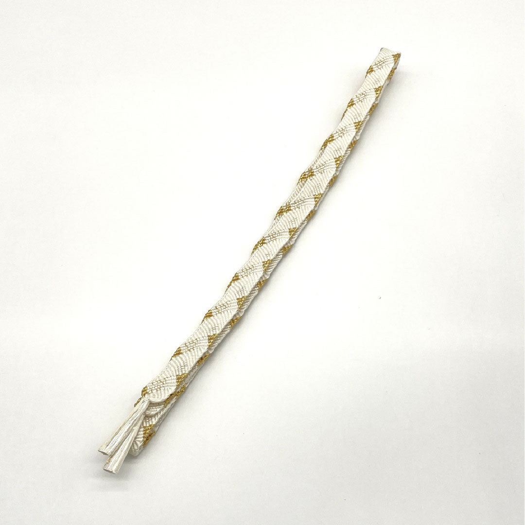 (新古品) 帯締め・帯揚げセット 正絹 Sランク 結婚式 披露宴 扇付き 長さ約152cm 幅約1.5cm 留袖用 白系 1141000042311