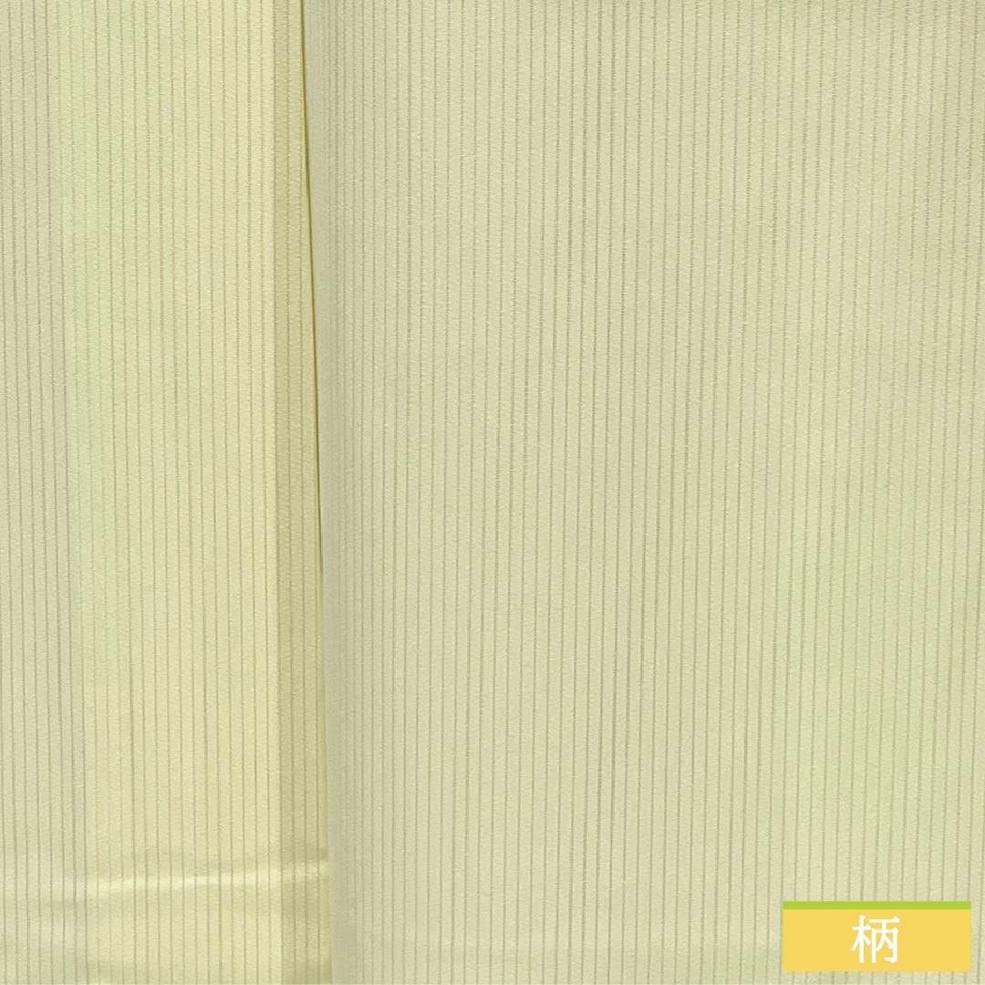 夏物 正絹 色無地 Sランク 身丈162cm 裄丈64.5cm 淡黄蘗色(うすきはだいろ) 竪絽 素無地 一つ紋 絽 黄系 1132003322423