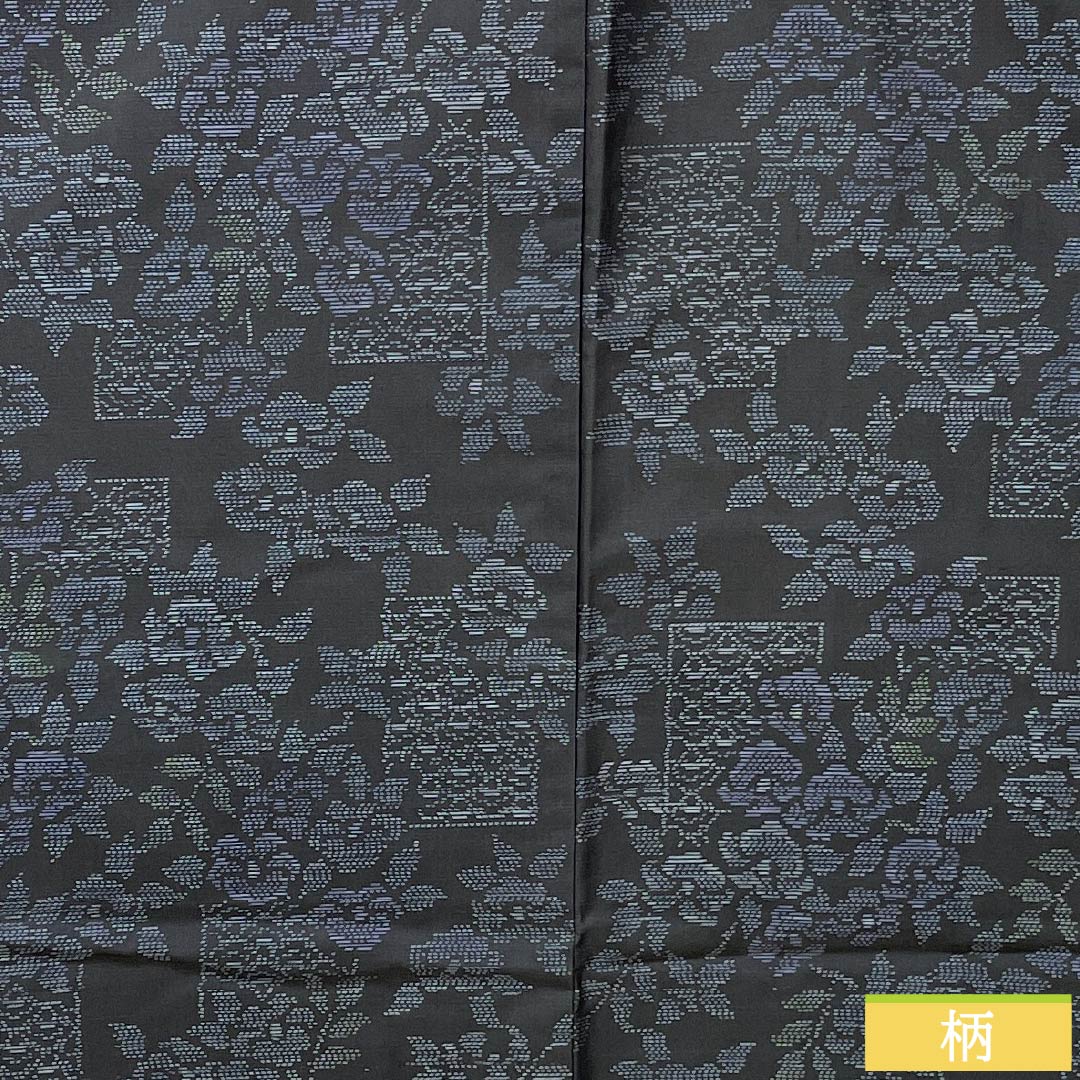 Haori (Japanese traditional kimono jacket) made of pure silk, S-rank, with a floral design by Murayama Oshima, length 75.5cm, sleeve length 62.5cm, and a black, lined lining. Includes a haori cord. Product number: 1117001352910