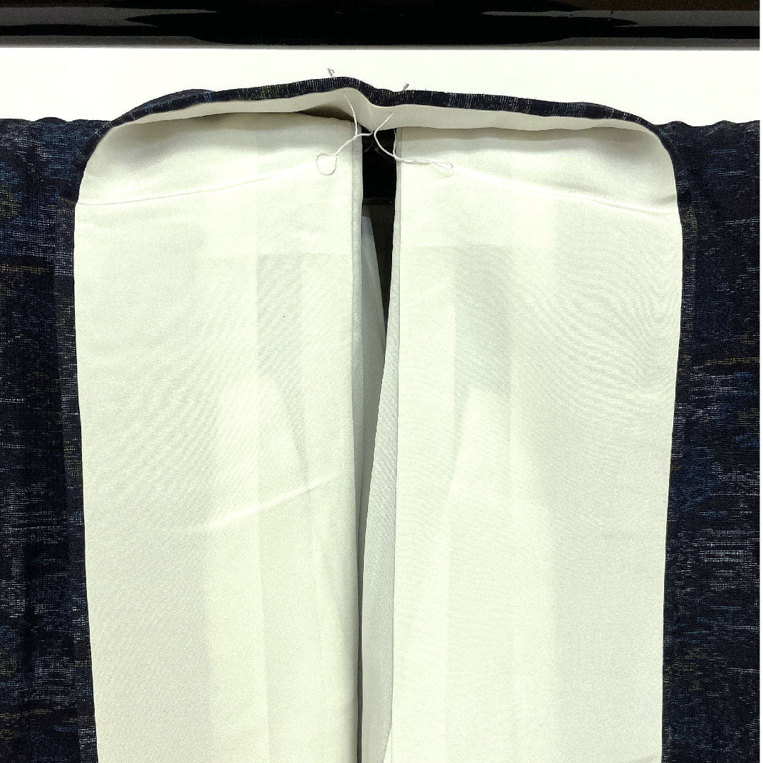 Tsumugi, Length 158cm, Sleeve length 62.5cm, Landscape pattern, Pure silk, S rank, Lined, Navy blue, 1116001292318