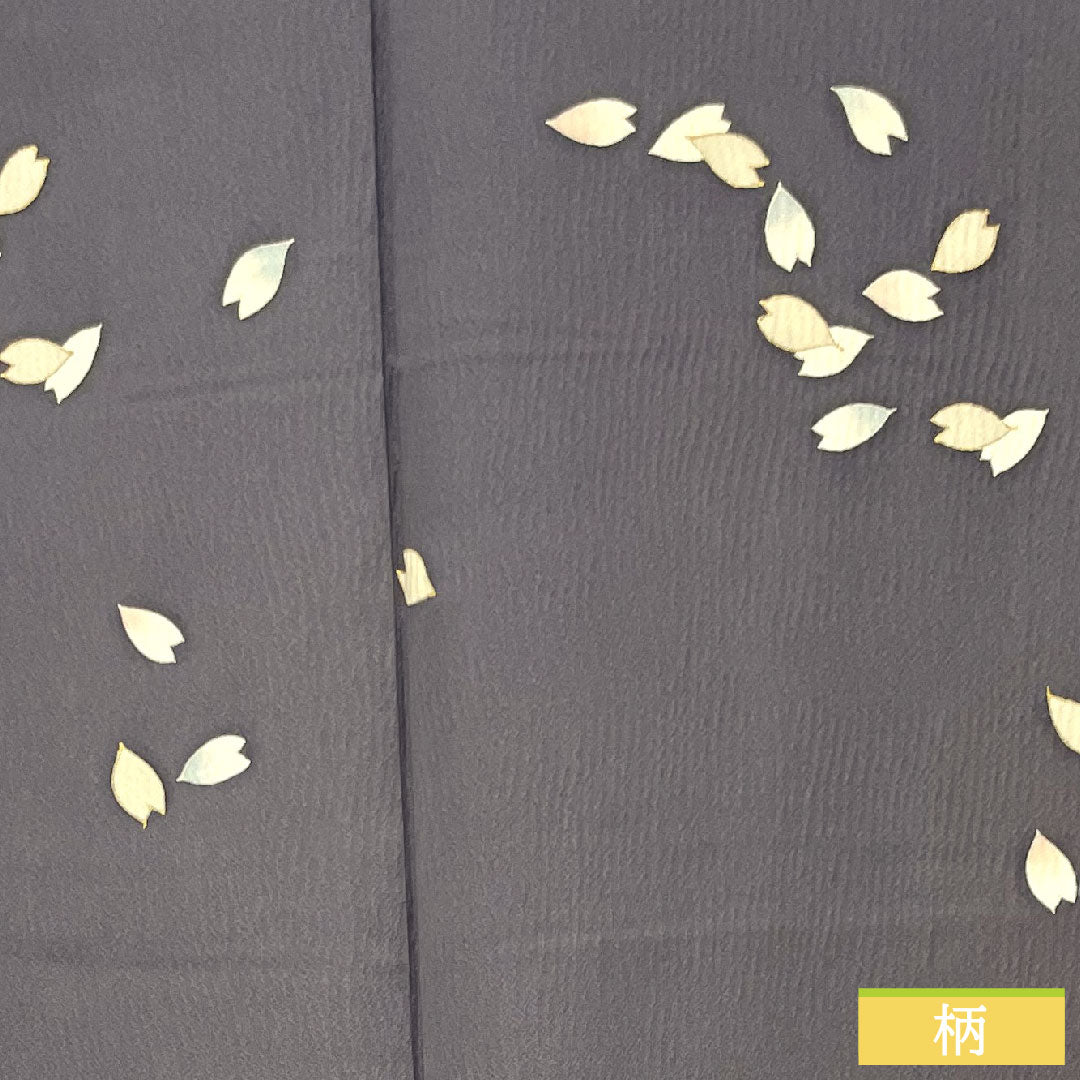 Homongi, pure silk, lined, length 159.5cm, sleeve length 68.5cm, deep purple, Rakuraku Studio, Sakura, A rank, purple, 1112003793320