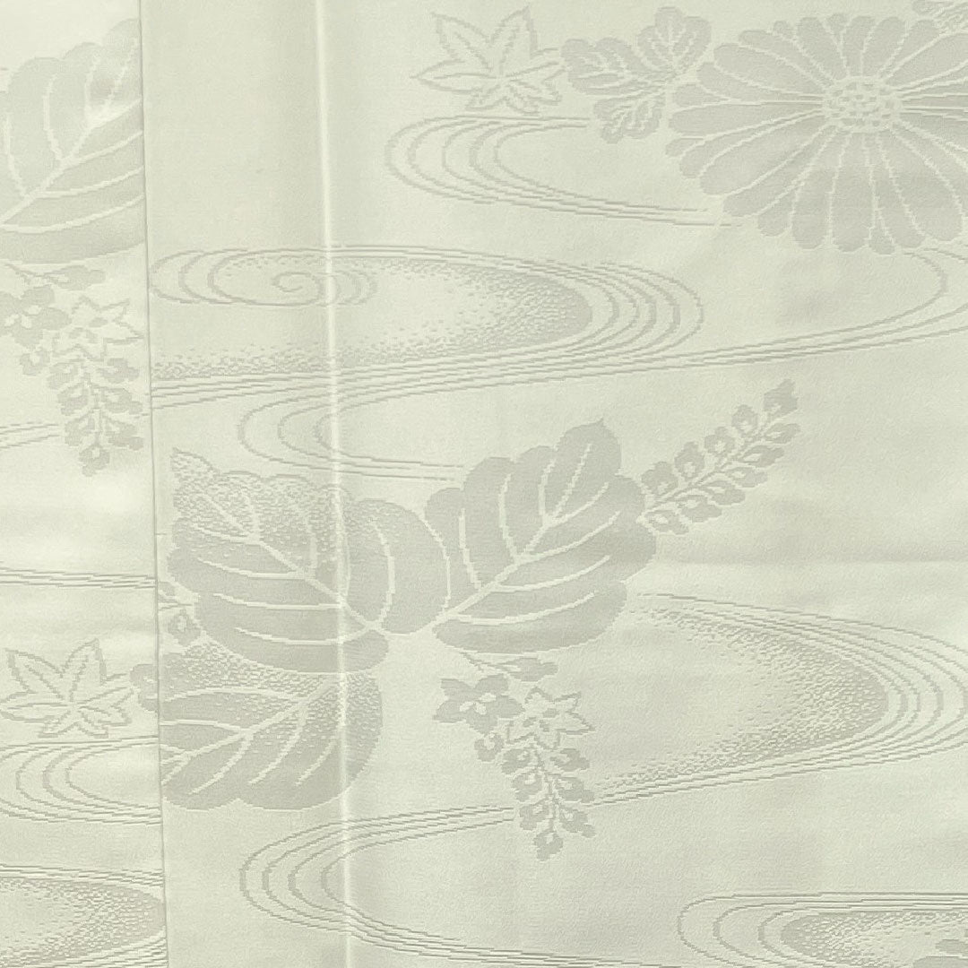 Long undergarment, pure silk, length 138cm, sleeve length 65cm, lined, formal, auspicious pattern, S rank, white, 1129000452511