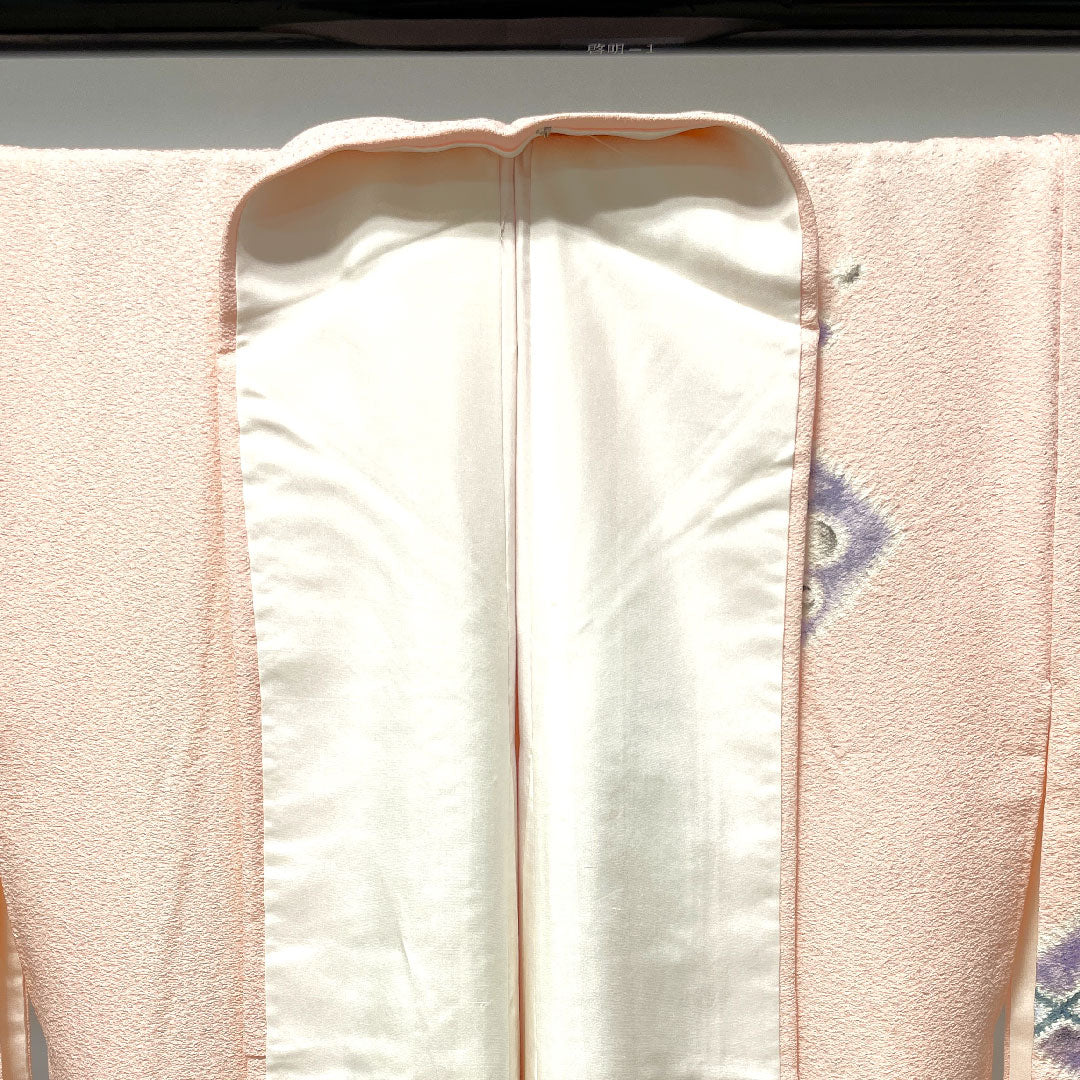 訪問着 袷 身丈156.5cm 裄丈64cm 乙女色 辻ヶ花 正絹 Aランク ピンク系 1112002433313