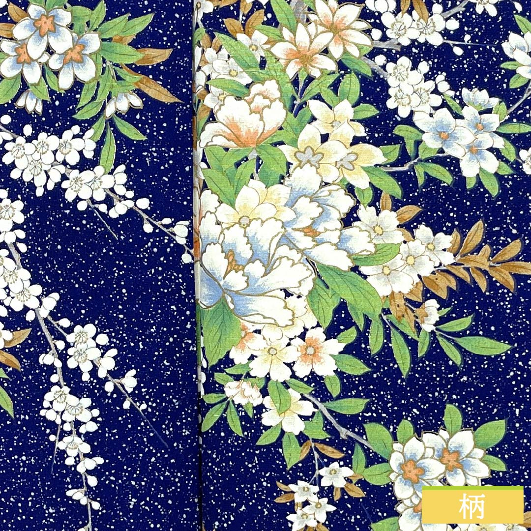 小紋 正絹 身丈158cm 裄丈63cm 袷 瑠璃色(るりいろ) 型染 総花 しつけ糸付き Sランク 紺系 1115005372318