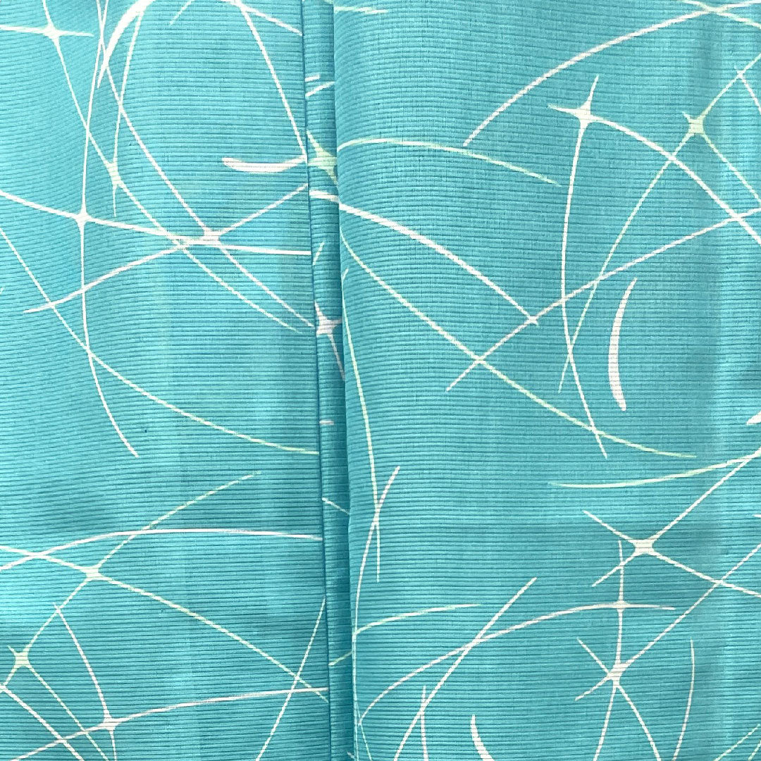 Summer kimono, polyester, small pattern, length 154.5cm, sleeve length 61.5cm, light blue, washable kimono, geometric pattern, silk, S rank, light blue, 1132001722224
