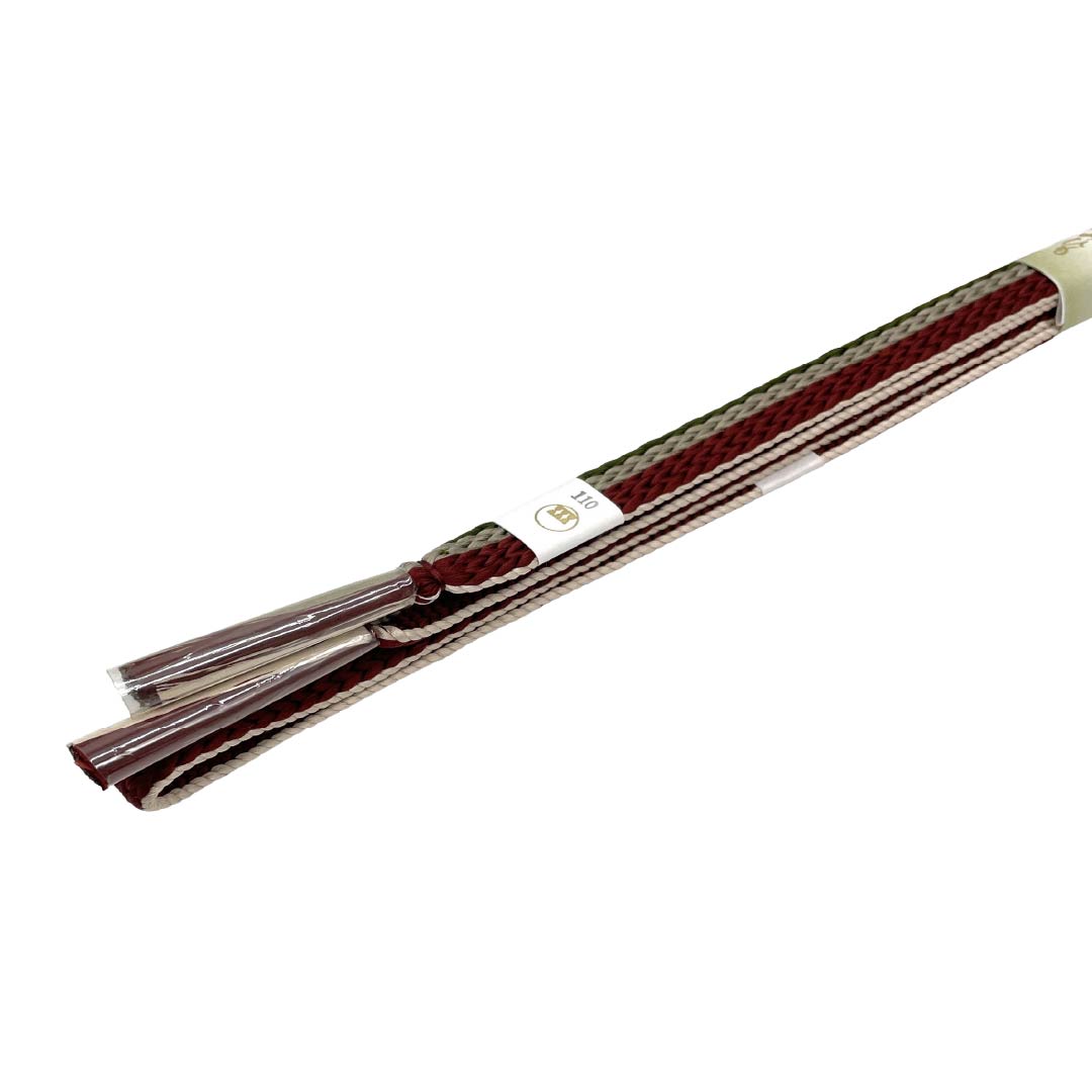 (新古品) 帯締め・帯揚げセット 正絹 NEWランク 紅海老茶色(べにえびちゃいろ) 渡敬謹製 古典柄 扇 長さ約164cm 幅約1.5cm カジュアル 茶系 1141000601314