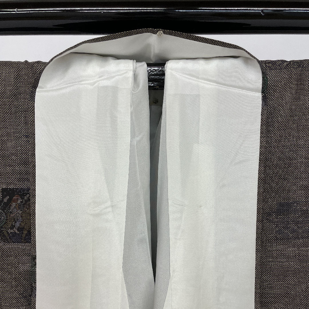 Oshima Tsumugi Length 156cm Sleeve length 65cm 9 marks Pure silk S rank Awase Brown 1116000492314