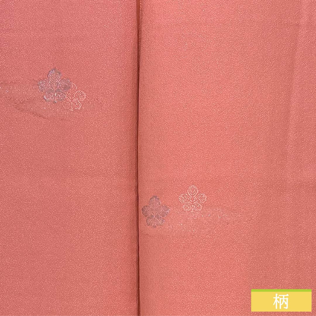 Solid-colored kimono (iromuji) made of pure silk, grade A, length 161cm, sleeve length 63cm, peach-red (tokoshoku) color, Kumi silk, durable dyeing, Tango crepe, lined, pink, product number 1114002443413