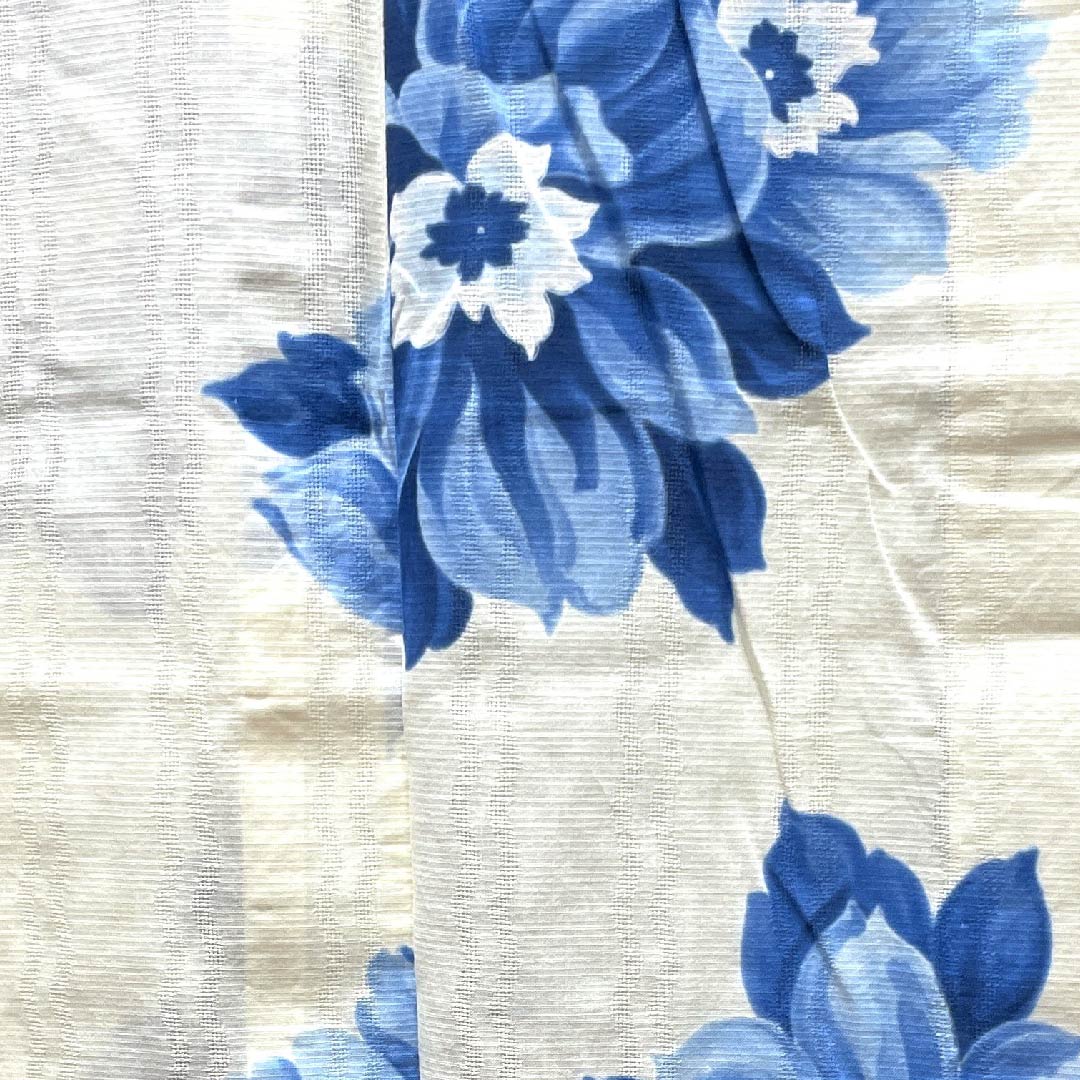 Yukata Milky white color Flower pattern Cotton S rank Single layer Length 161.5cm Sleeve length 66.5cm White 1118004292411