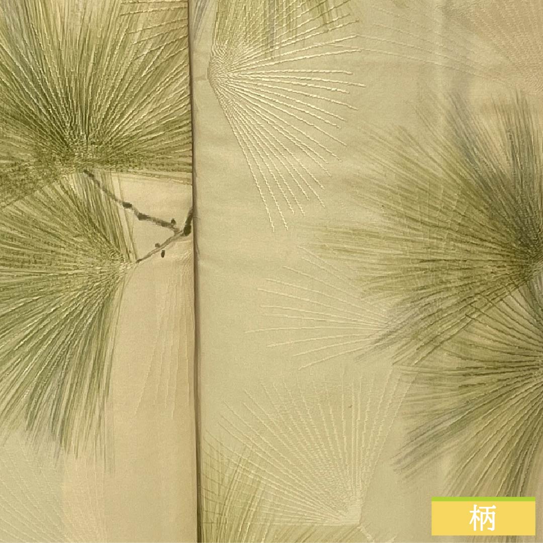 小紋 正絹 Sランク 身丈154.5cm 裄丈62cm 袷 東京白茶色(とうきょうしらちゃいろ) 京友禅 松葉 クリーム系 1115006592215