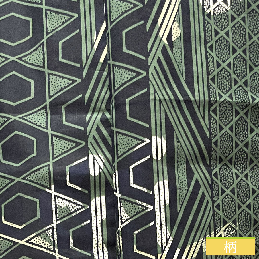 Yukata Cotton Length 142.5cm Sleeve length 67.5cm S rank Single layer Green Shimamatsunezuiro Men's Geometric pattern 1118004892419