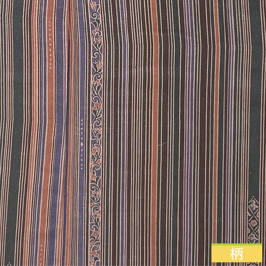 Komon silk S-rank kimono, length 157cm, sleeve length 64cm, lined, striped, small floral design, tsumugi fabric, gradation pattern, product number 1115007012399