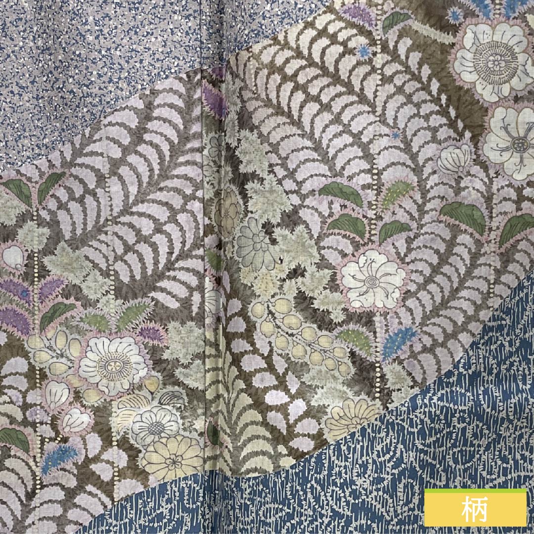 訪問着 正絹 Sランク 袷 身丈156cm 裄丈62.5cm 灰桜色(はいざくらいろ) 大島紬 辻ヶ花 しつけ糸付き パールトーン加工 グレー系 1112007472322