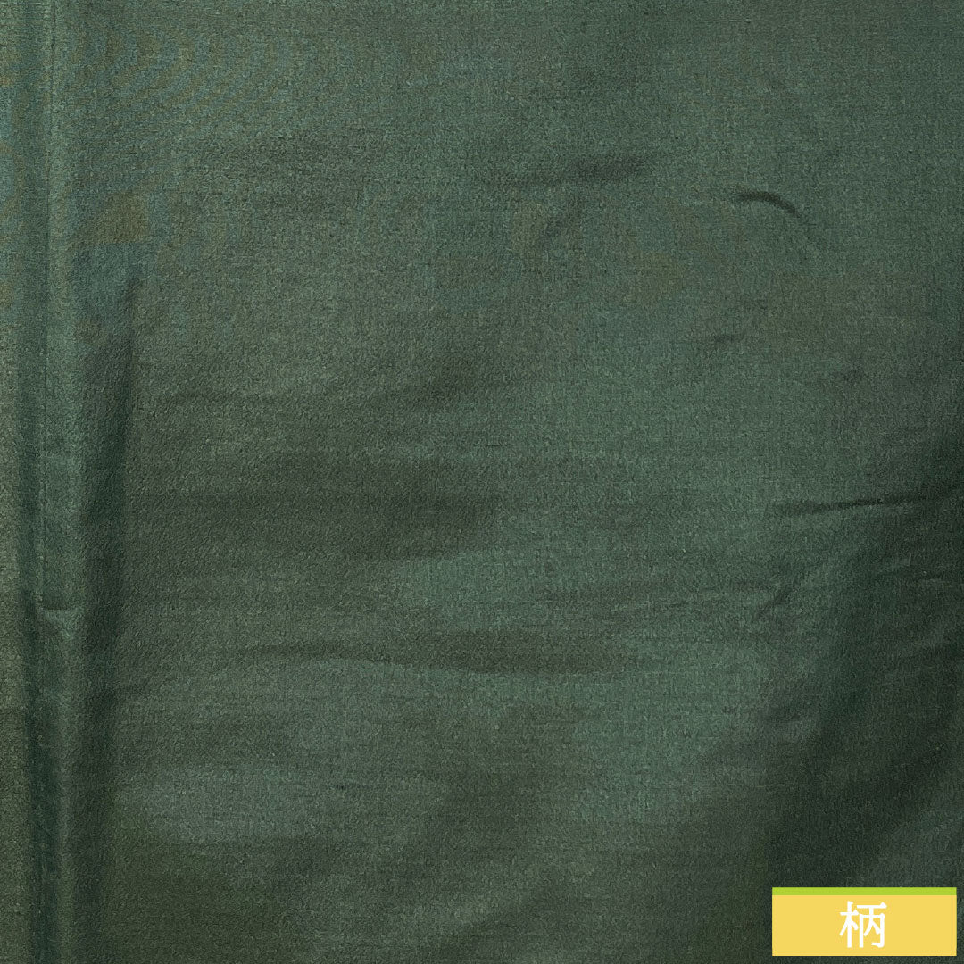 Men's silk S-rank kimono, length 88cm, sleeve length 66cm, rusty iron color (sabi-tui), green tsumugi fabric, product number 1119001642119