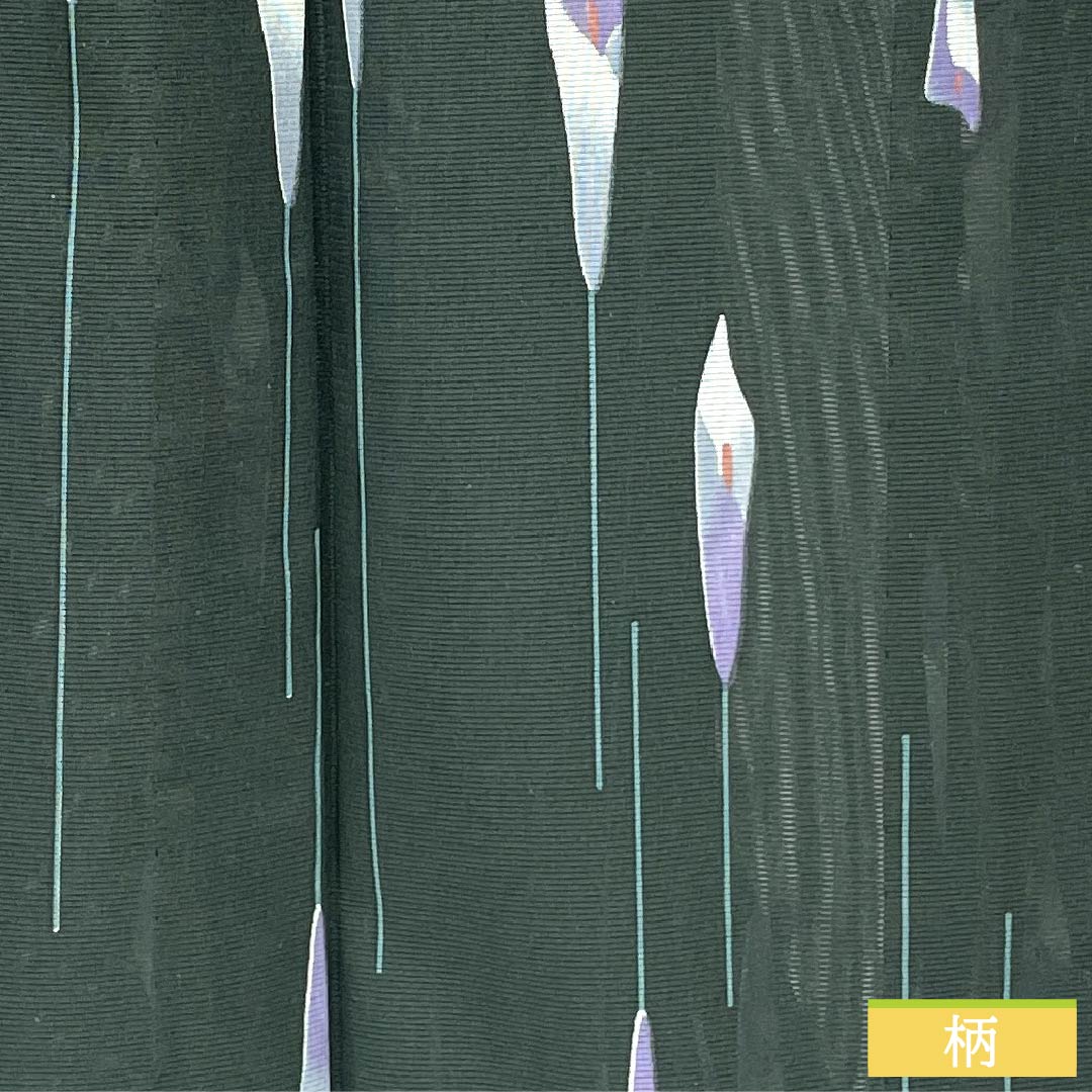 Summer kimono, polyester, small pattern, length 166cm, sleeve length 65cm, washable kimono, silk, S rank, green, 1132002342519