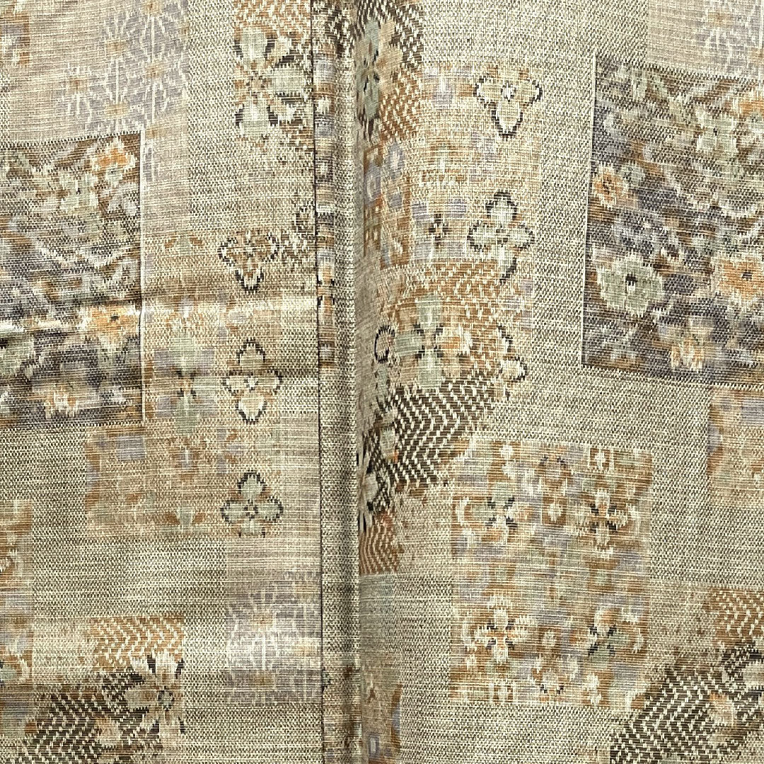 Tsumugi, Length 155cm, Sleeve length 62.5cm, Silk gray, Abstract pattern, basting thread included, Pure silk, S rank, Lined, Gray 1116002722322