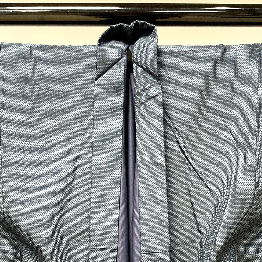 Men's, Length 142.5cm, Oshima Tsumugi, 100% Tortoiseshell, Pure Silk, A Rank, Lined, Navy Blue, 1119000573418