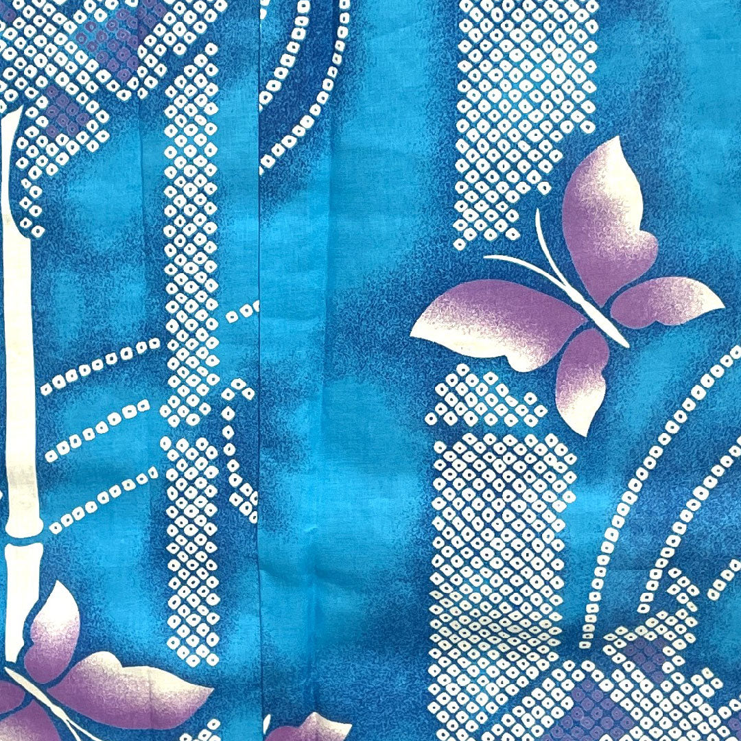 Butterfly Yukata Cotton S Rank Single Layer Length 160cm Sleeve Length 67cm Blue 1118001002417