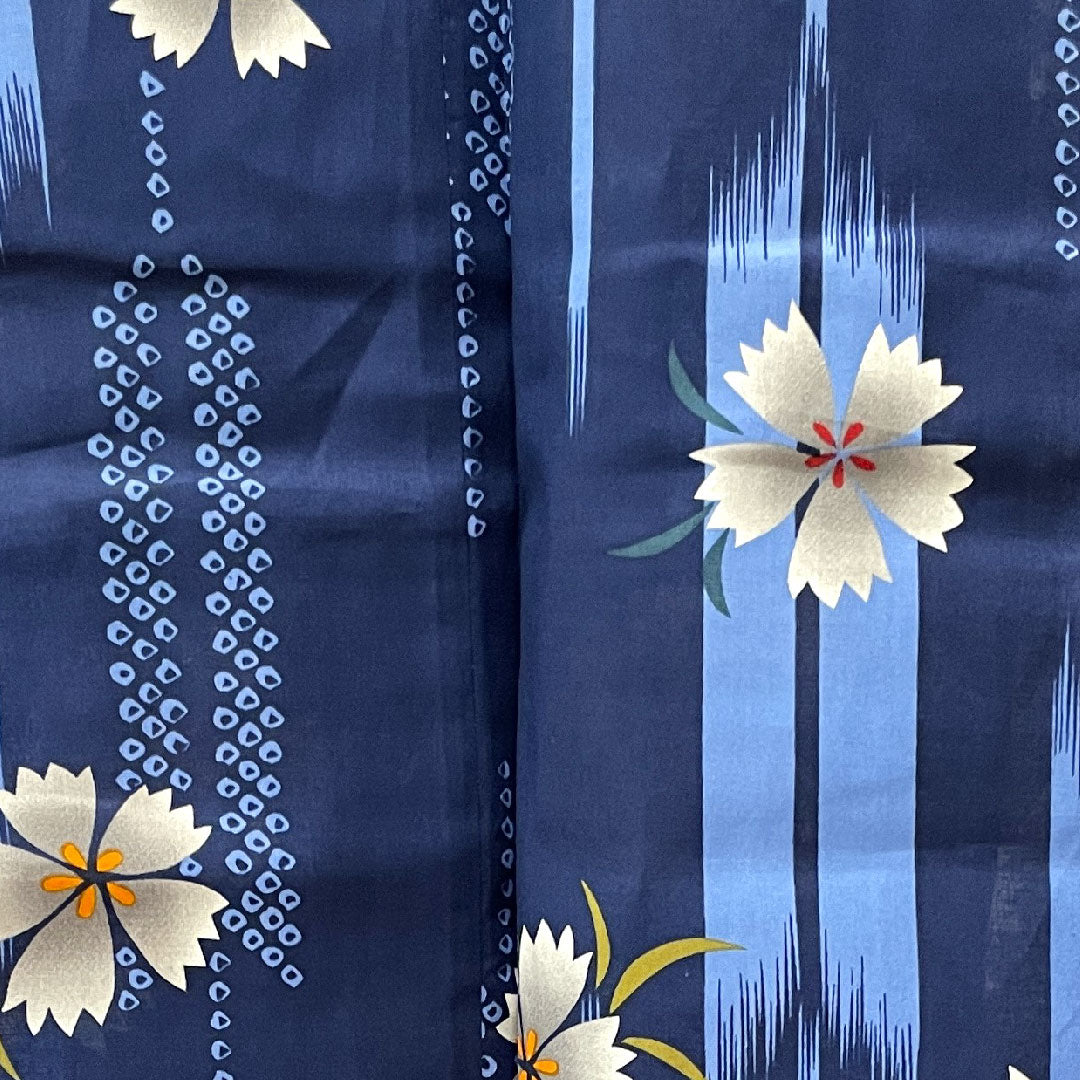 Yukata, navy blue, cherry blossom, cotton, S rank, single layer, length 165cm, sleeve length 67cm, navy blue, 1118002052518