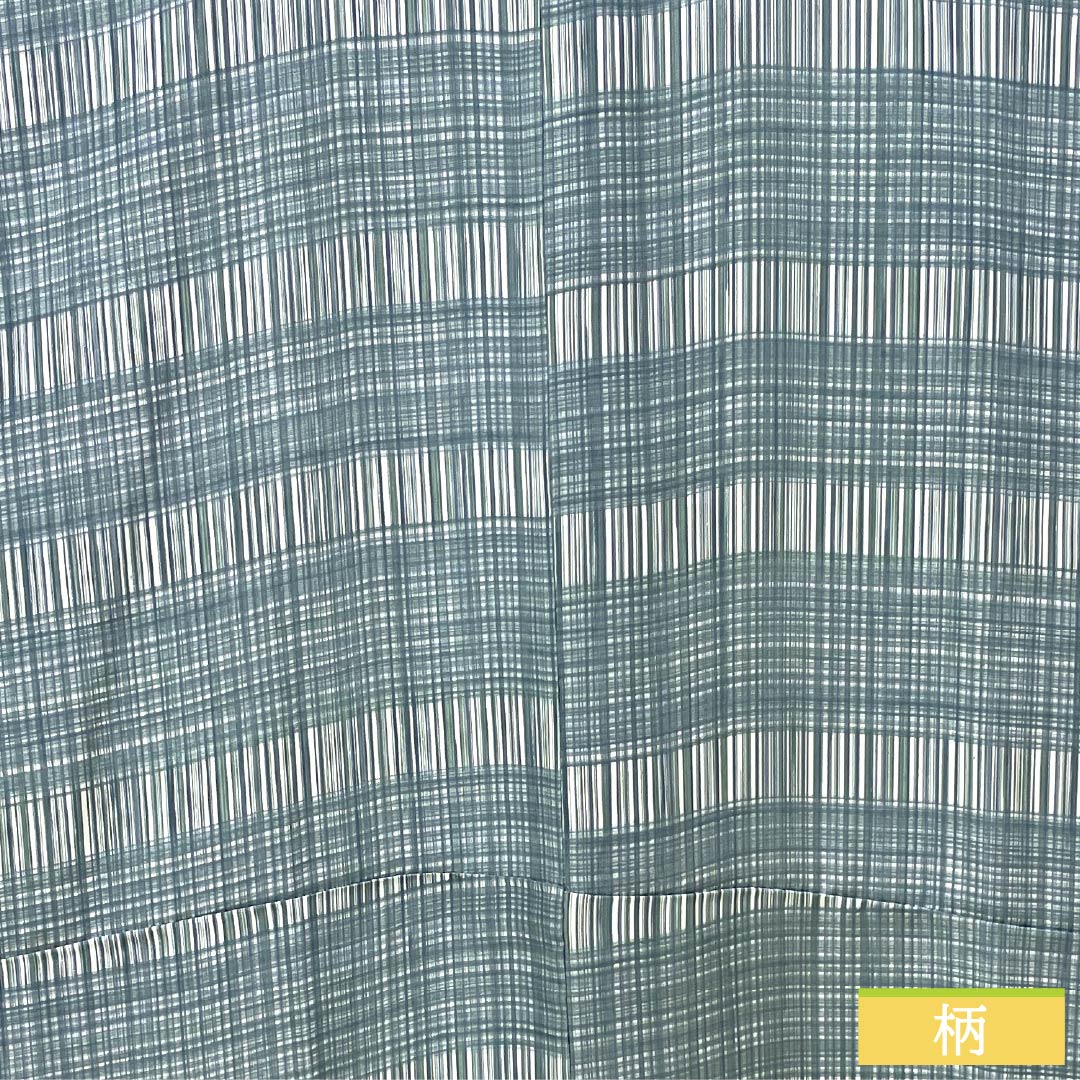 Men's Nagajuban (long under-kimono), pure silk, S-rank, length 151cm, sleeve length 69cm, indigo brown (aito-chairo) check pattern, single layer, light blue, 1140000632524